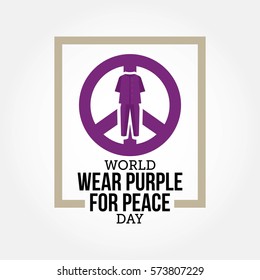 World Wear Purple for Peace Day Vector Illustration.  signal to potential extraterrestrials that we humans are peaceful and welcoming. flat style design.