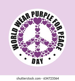 World Wear Purple for Peace Day. Suitable for banner, poster, greeting card, mug, shirt, template and print advertising
