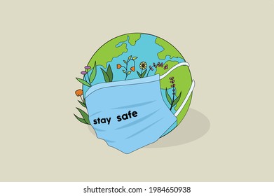 world wearing a mask, save world
