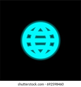 World web blue glowing neon ui ux icon. Glowing sign logo vector