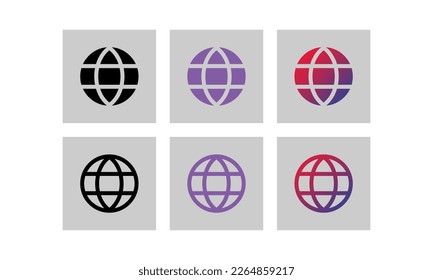 world web, earth globe, website icon contact Vector Illustration