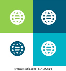 World web green and blue material color minimal icon or logo design
