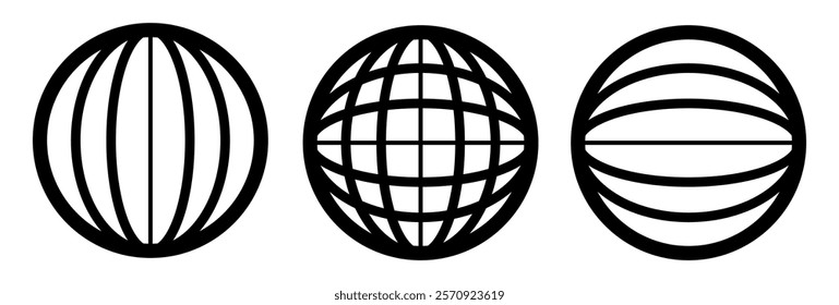 world web icon, earth globe icons . website icon for contact icons,  globe earth. Linear globe , Globe icons in different angles.  eps10