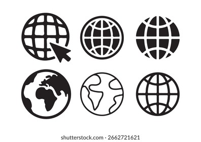 Icono del Web mundial. Símbolo del globo terráqueo. Sitio web Vector EPS 10