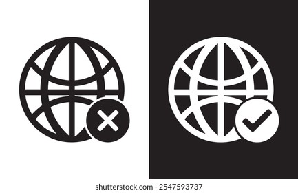 Icono de Web mundial . Diseño de Vector de conjunto de signos de Internet.