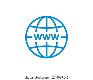 World, web icon, internet symbol vector