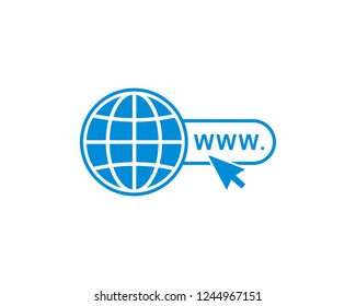 World, web icon, internet symbol vector