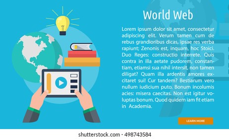 World Web Steaming Conceptual Banner