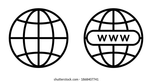 World web, website icon symbol vector.Globe icon on white background.