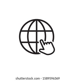 World website hand cursor icon symbol vector illustration