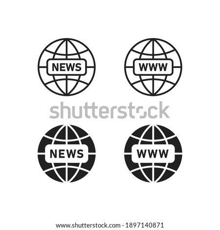 World website icon. Www globe symbol. News site logo in vector flat style.