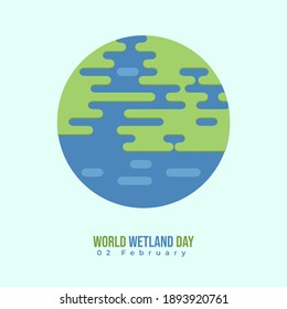 World wetland day vector illustration with circle flat design. good template for wetland day design.