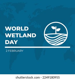 world wetland day vector logo,design for nature world poster or template,flat design illustration