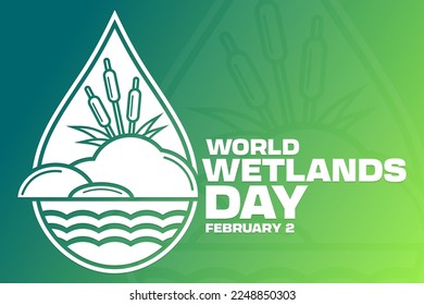 World Wetlands Day. February 2. Vector illustration. Holiday poster