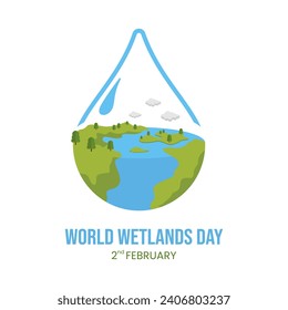 World wetlands day february 2nd concept vector image