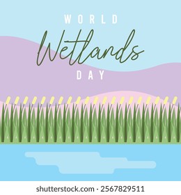 World Wetlands Day Illustration. World Wetland Day Background for Web Banner