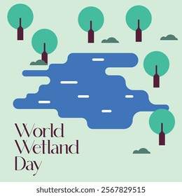 World Wetlands Day Illustration. World Wetland Day Background for Web Banner