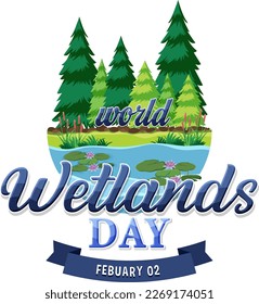 World wetlands day on February icon illustration