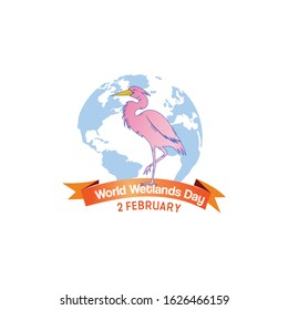 World Wetlands Day theme. World Wetlands Day Banner Illustration. The date of the event is 2 February. Vector illustration