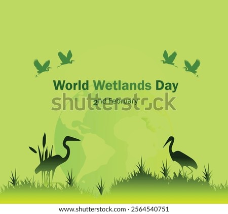 World Wetlands Day. Vector graphic of world wetlands day good for world wetlands day celebration. The date of the event is 2 February. 