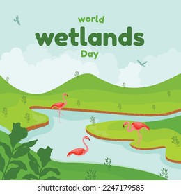 diseño de ilustraciones vectoriales de World Wetlands Day