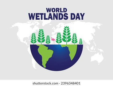 World Wetlands Day. Vector illustration. Suitable for greeting card, poster and banner.