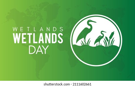 World Wetlands Day. Vector template for banner, card, poster, background.