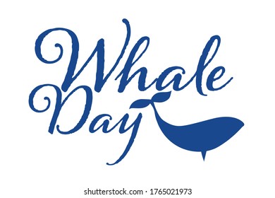 World Whale Day. Holiday concept. Template for background, banner, card, poster with text inscription. Vector EPS10 illustration