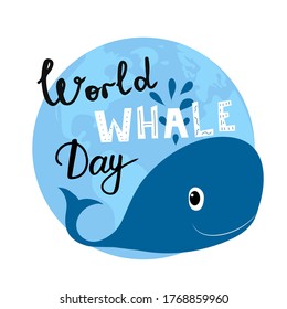 World whale day poster. Vector