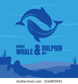 World Whale and Dolphin Day for element design. Vector illustration EPS.8 EPS.10