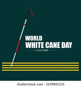 World White Cane Day (guiding the blind) Vector. Simple and elegant design