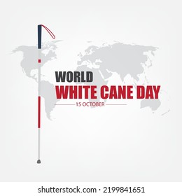 World White Cane Day (guiding The Blind) Vector. Simple And Elegant Design