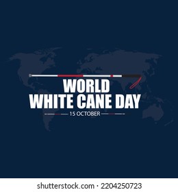 World White Cane Day (guiding the blind) Vector. Simple and elegant design