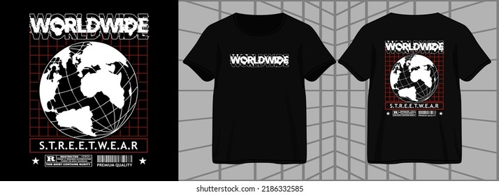 world wide aesthetic graphic design for t shirt streetwear and urban style