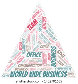 World Wide Business word cloud. Collage made with text only.