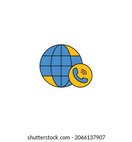 vector de icono de llamada mundial