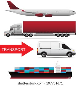 conceito de vetor de transporte de carga a nível mundial