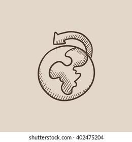 World wide cargo transportation sketch icon.