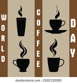 World wide coffee day vector illustration art design