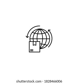 World wide Delivery icon. Logistic and Delivery icon. Simple, flat, outline, black.