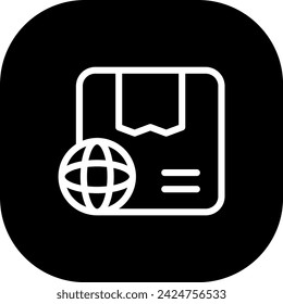 World wide delivery delivery services icon with black filled line outline style. shipping, transportation, delivery, box, business, world, service. Vector Illustration