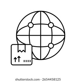 World Wide Delivery Symbol für die Gliederungsanzeige des Vektors. EPS 10-Datei