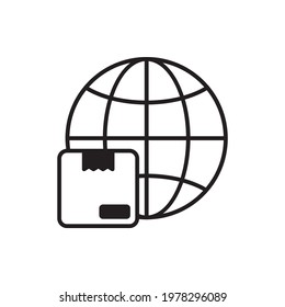 World Wide Delivery vector Solid icon style illustration. EPS 10 File