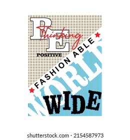 world wide fashion Premium Vector illustration of a text graphic. suitable screen printing and DTF for the design boy outfit of t-shirts print, shirts, hoodies baba suit, kids cottons, etc.