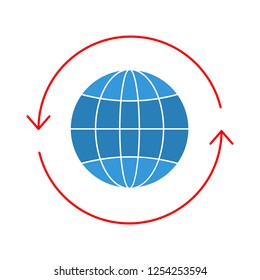 world wide Flat multi color icon