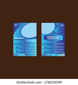 World Wide Health Cover Vector Flyer Template.