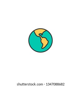 World wide icon design. Essential icon vector illustration