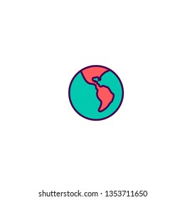 World wide icon design. Essential icon vector illustration