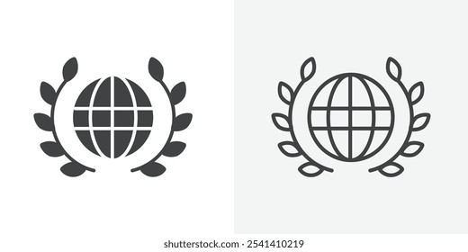 Design de conjunto simples e plano de ícone mundial