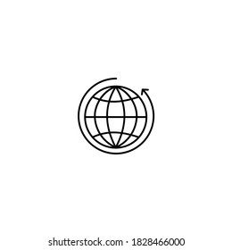 World wide icon. Logistic and Delivery icon. Simple, flat, outline, black.
